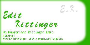 edit kittinger business card
